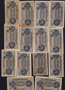 Collection of Germany 5 reichsmark 1940-1945 ... 