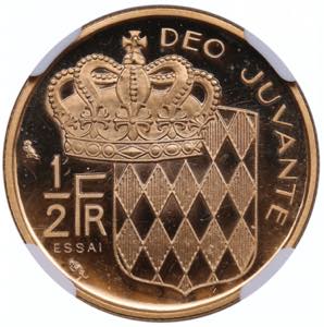 Monaco 1/2 Franc 1965 (Essai) - Rainier III ... 
