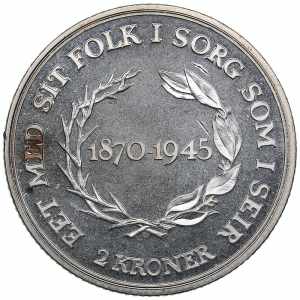 Denmark 2 kroner 1945 15.02g. PROOF. ... 