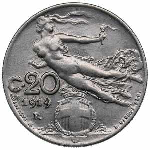 Italy 20 centesimi 1919 R 4.02g. XF/AU