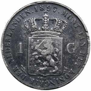 Netherlands 1 Gulden 1897 - Wilhelmina I ... 
