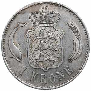 Denmark 1 krone 1892 7.46g. XF/AU Mint ... 