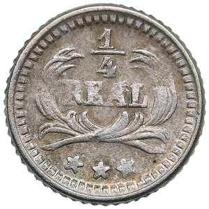 Guatemala 1/4 real 1893 0.80g. XF/AU KM-161.
