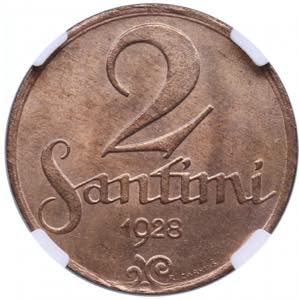 Latvia 2 santimi 1928 - ... 