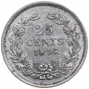 Netherlands 25 Cents 1897 - Wilhelmina I ... 