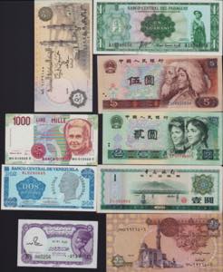 Lot of World paper money: China, Barbados, ... 