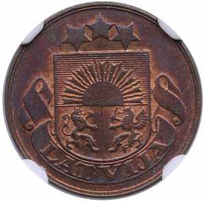 Latvia 1 santims 1922 - NGC MS 64 BN Only ... 