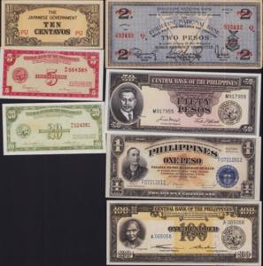 Lot of World paper money: Philippines, Japan ... 