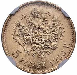 Russia 5 roubles 1898 АГ - NGC MS 67 ... 