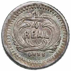 Guatemala 1/4 real 1886 0.79g. AU/AU An ... 