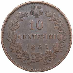 Italy 10 centesimi 1863 9.86g. VF/XF