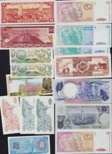 Lot of World paper money: Peru, Nicaragua, ... 