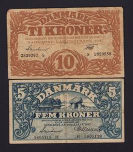Denmark 5 & 10 kroner ... 