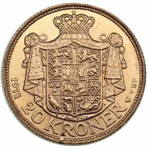 Denmark 20 kroner 1914 8.96 g. AU/UNC Mint ... 