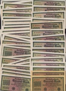 Lot of World paper money: Germany 1000 Mark ... 