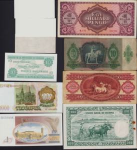 Lot of World paper money: Hungary, Burma, ... 