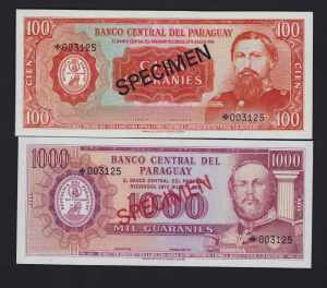 Paraguay 100 & 1000 ... 