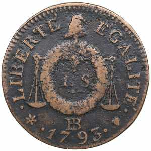 France 1 Sol 1793 10.19g. F/F