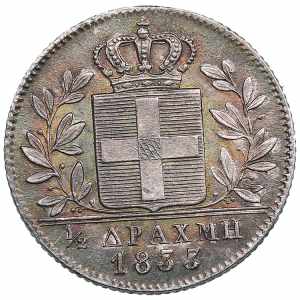 Greece 1/2 drachma 1833 2.20g. XF/AU Mint ... 