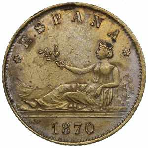 Spain 1 peseta 1870 ... 