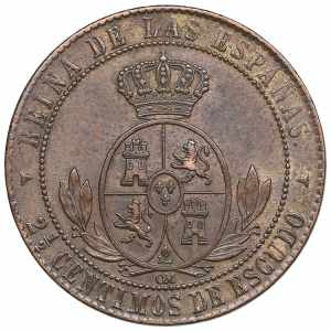 Spain 2 1/2 Centimos de Escudo 1868 - Isabel ... 