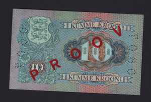Estonia 10 krooni 1937 - Specimen UNC. Pick ... 