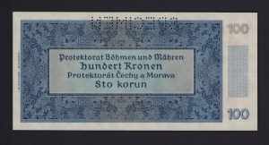 Bohemia & Moravia 100 Korun 1944 Specimen AU