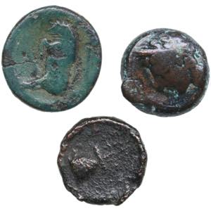 Greek Æ coins 14-17mm (3) Various condition.