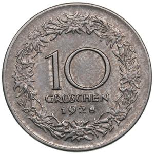 Austria 10 Groschen 1928 4.44g. AU/UNC Mint ... 