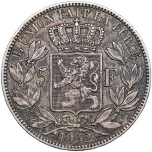 Belgium 5 Francs 1852 - Leopold I ... 