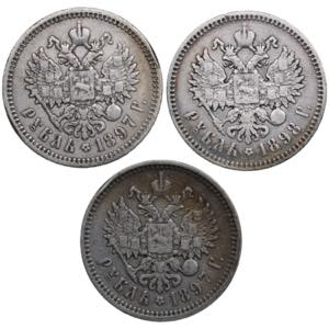 Russia Rouble 1897 & 1898 (3) Various ... 