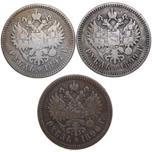 Russia Rouble 1896, 1897 & 1899 (3) Various ... 