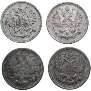 Russia 5 Kopecks 1882, 1889, 1890 & 1893 (4) ... 