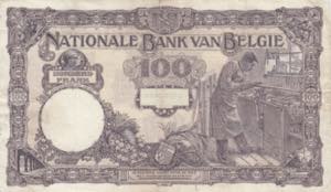 Belgium 100 Francs 1924 VF Pick 95.