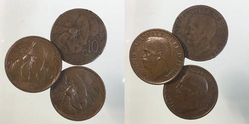 Regno dItalia - Lotto 3 monete, ... 