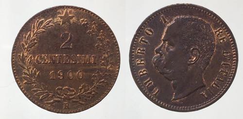 Umberto I 2 centesimi 1900 qFDC ... 