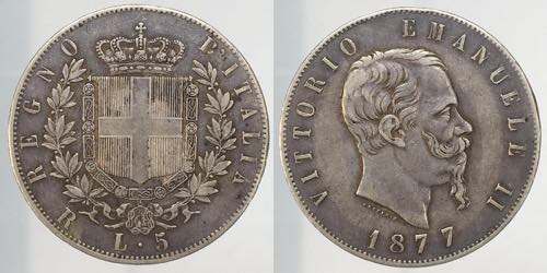 Vittorio Emanuele II. 5 lire 1877 ... 