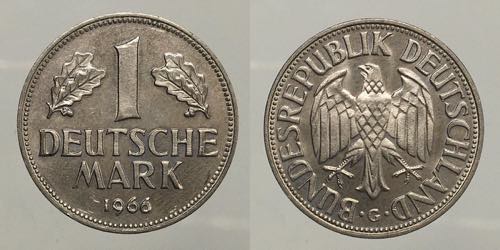 Germany. 1 mark 1966 G. UNC