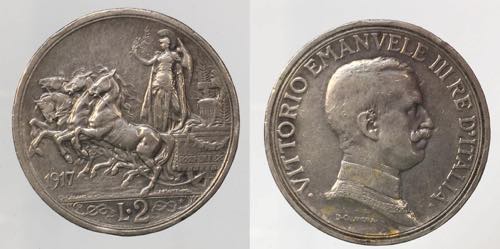 Vittorio Emanuele III 2 lire 1917 ... 