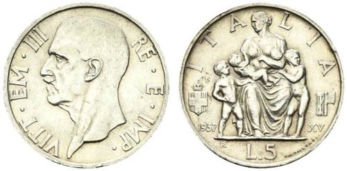 Vittorio Emanuele III 5 lire 1937 ... 