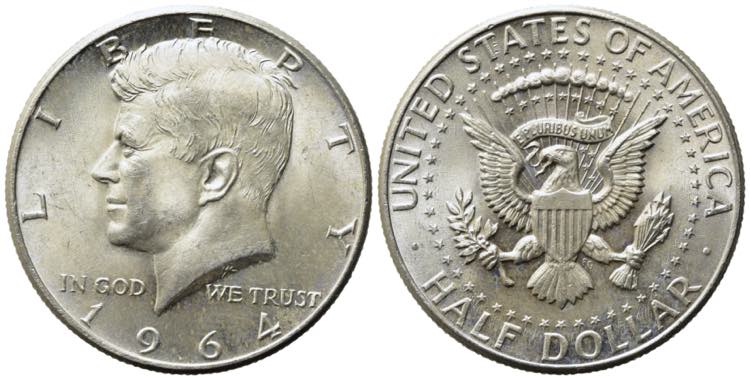 STATI UNITI. 1/2 dollar 1964 ... 