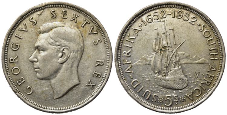 SUDAFRICA. Giorgio VI. 5 Shillings ... 
