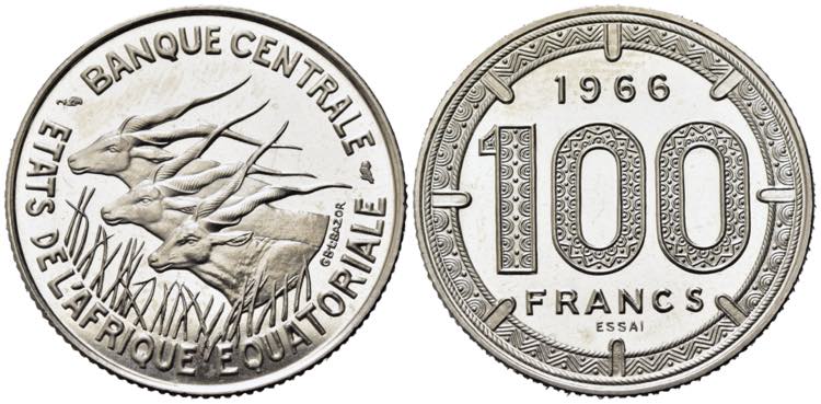 AFRICA EQUATORIALE. 100 Francs ... 