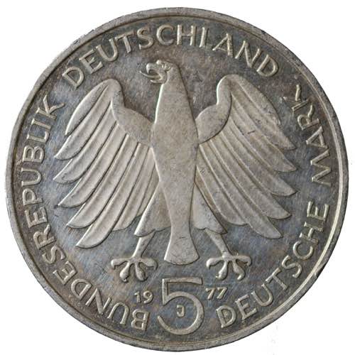 Germany. 5 mark 1977 J. AG