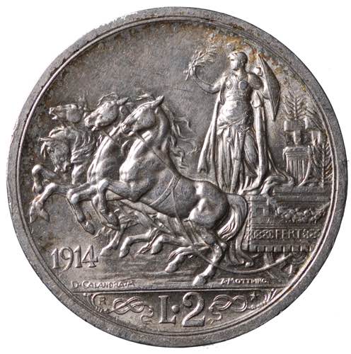 Vittorio Emanuele III. 2 lire 1914 ... 