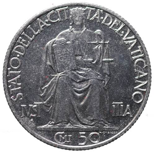 Vaticano. Pio XII. 50 centesimi ... 