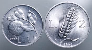 1 e 2 lire 1948 FDC