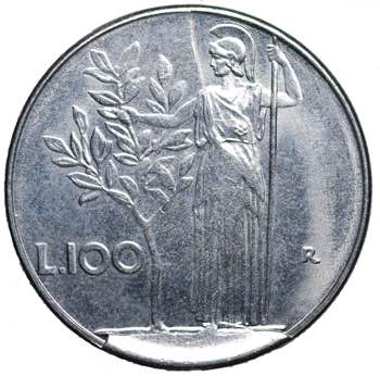 100 lire Minerva data coperta da ... 