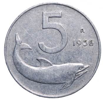 5 lire 1956. Gig.287 Rara. BB
