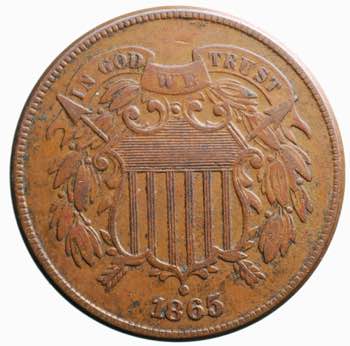 Stati Uniti. 2 cents 1865. BB